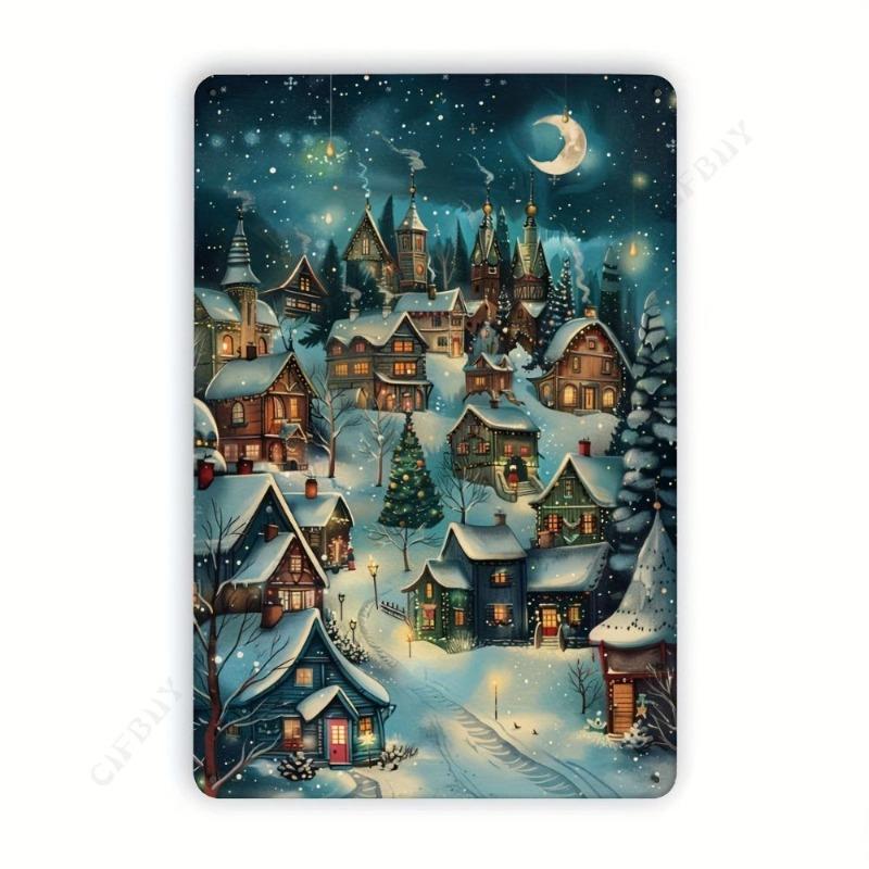 Vintage Christmas Tree Metal Sign, Indoor Outdoor Wall Decor