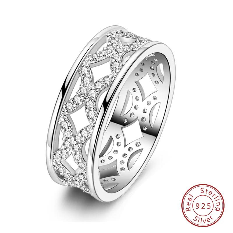 925 Silver Heart Shaped Infinite Minimalist Rings Hollow Celtic Knot Rings For Women Elegant Engagement Wedding Jewelry