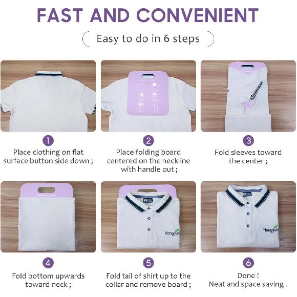 2 Pcs Shirt Folding Board, Portable Clothes Folder Plastic Laundry folders for Travel Adult White