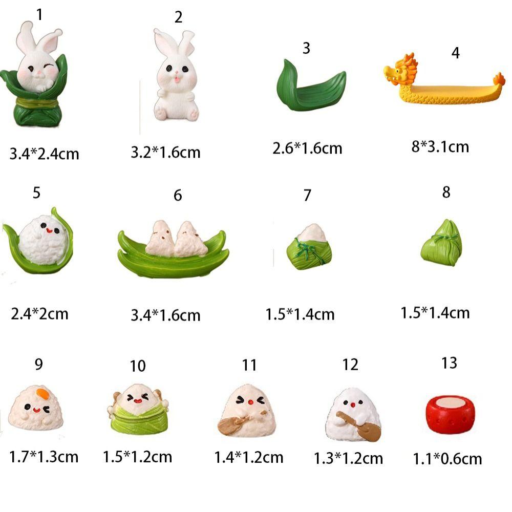 Resin Crafts Cute Zongzi Miniatures Handmade Micro Landscape Ornaments Bonsai Decor