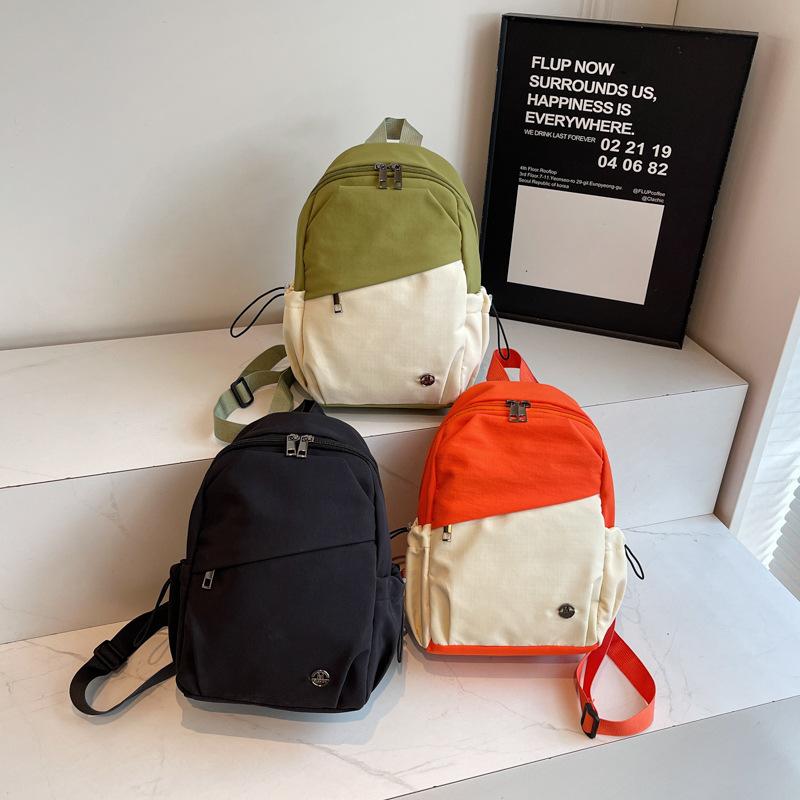 Schoolbag new color matching breast bag female college student commuting backpack casual shoulder crossbody small backpack large capacity travel bag
