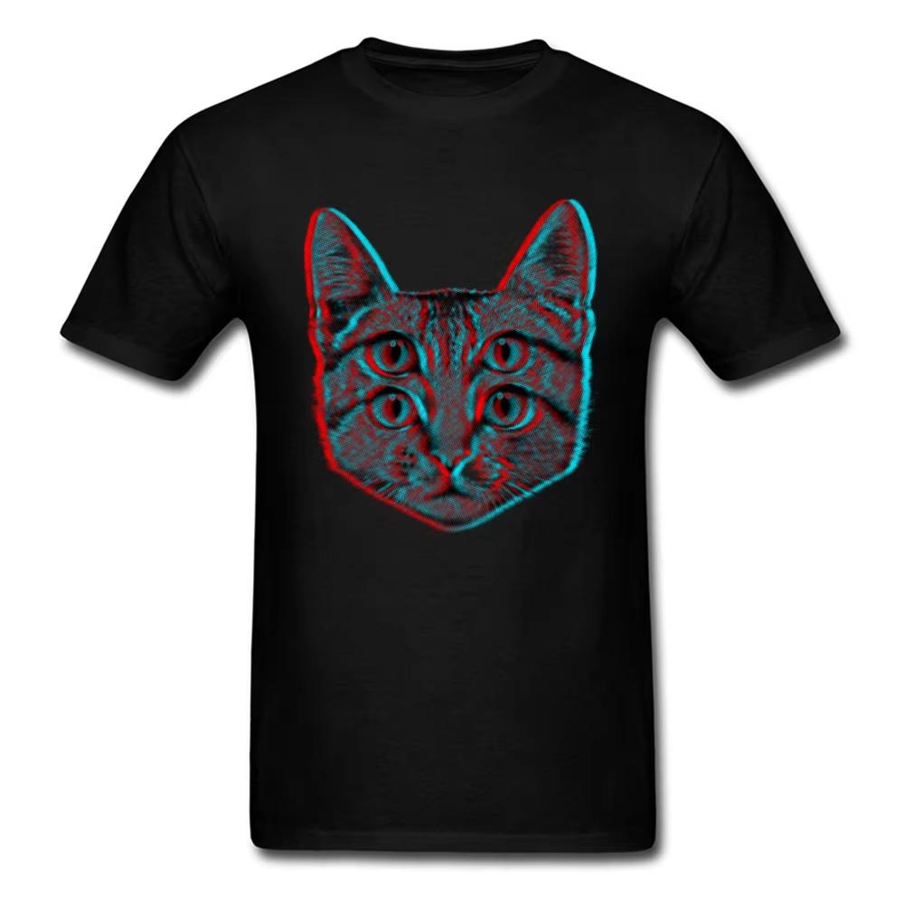 

HOT SALE Psychedelic cat T-shirt Neko Rahman Kitten Animal T-shirt cotton polyester garment Men s white top T-shirt Meow meow 4XL