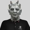 Gruselige Sechseck-Dämonenmaske und Handschuh-Set für Halloween-Partys und Kostümveranstaltungen