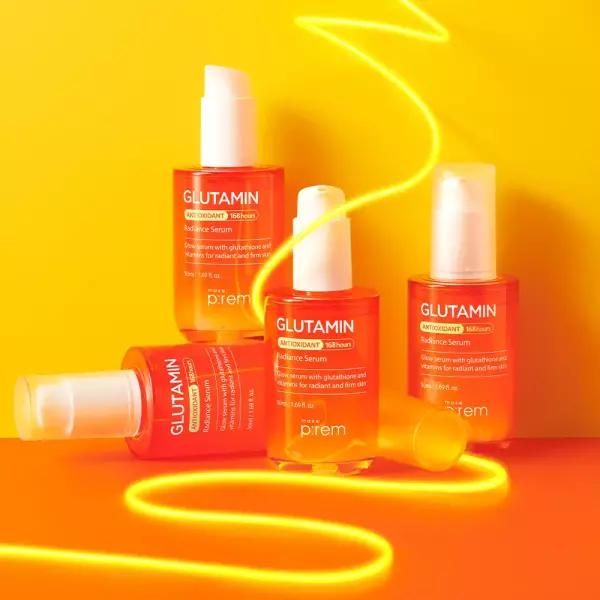 Make P:REM Glutamine Antioxidant Radiance Serum 50ml: Experience the powerful double shot of glutamine & vitamin on your skin.
