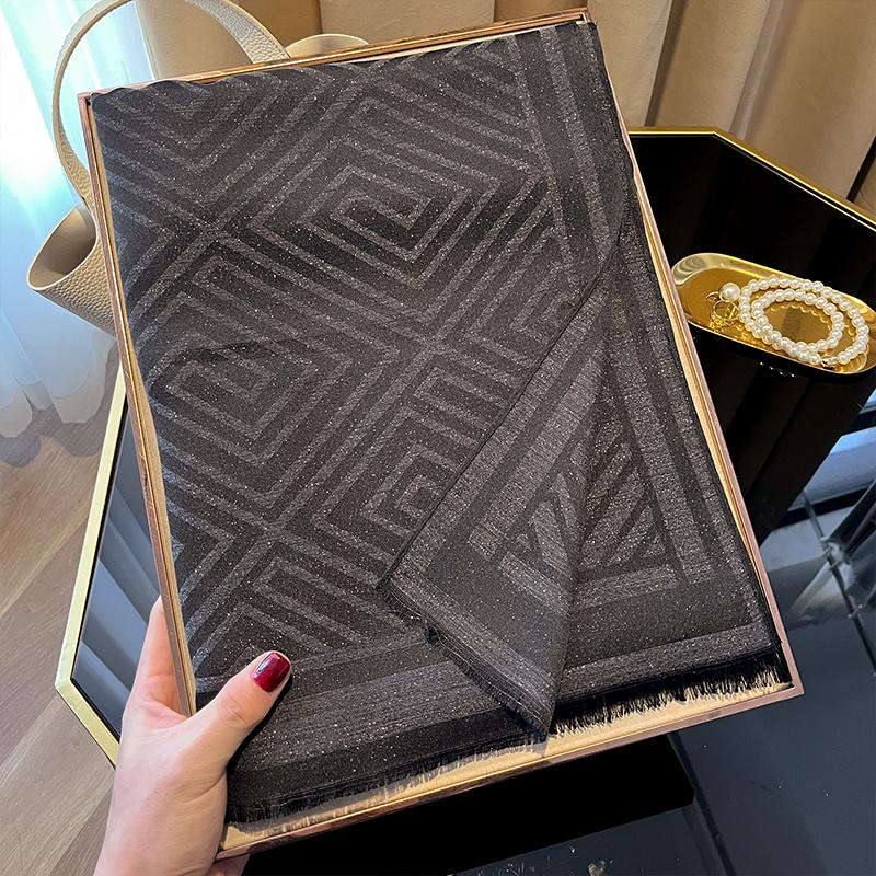 Ladies Elegant Print Hijab Cotton Long Scarf With Four Seasons Sun Protection Scarf Decoration Shawl Wrap Headscarf