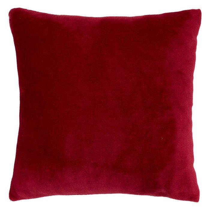Coussin déhoussable en Flanelle 38 x 38 cm "Ollis" - Ollis Rouge -