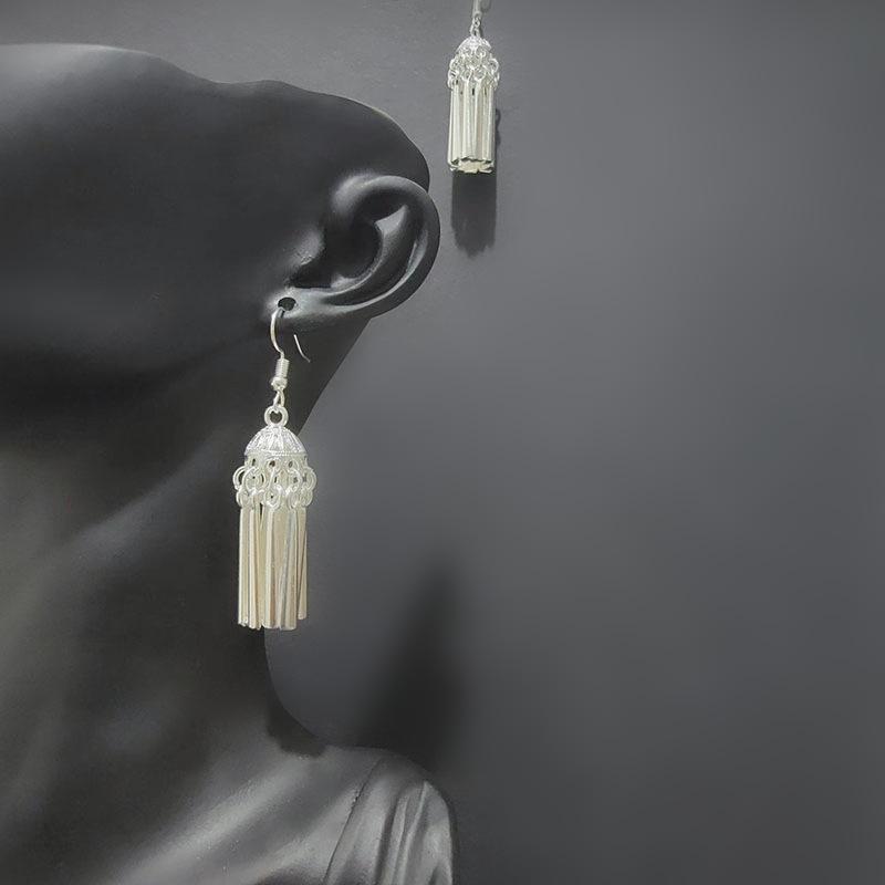 Ethnic style earrings Alloy silver-plated Miao ethnic minority Dong Yi earrings Earrings