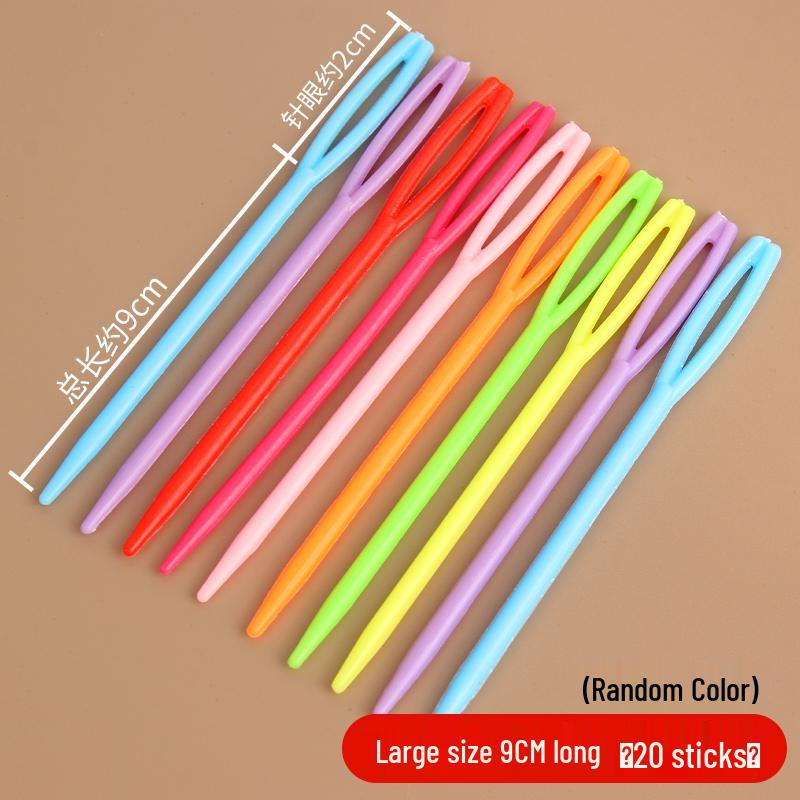 Colorful Hand-Woven Crochet Accessories: Plastic Stitch Markers, Darning Needles, Crochet Hooks, Safety Pins, Anti-Unraveling Pins.