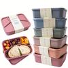 Premium Simple Style Silicone Lunch Box, Four Compartments, Thickened and Leak-proof, Student and Adult Lunch Box,back To School