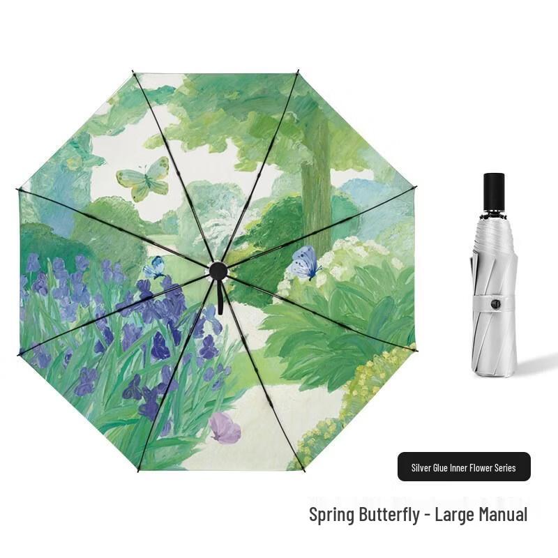 

Автоматический складной зонт HANDUNYOU с защитой от УФ-лучей - Весенняя бабочка
