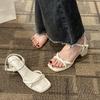 Sandals Women's Summer New Fashion Versatile Gentle Retro Thick Heel Non-slip Word with High Heels Summer