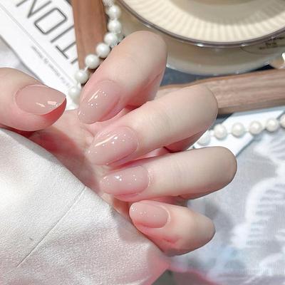 Translucent Nude Press-On Nails - Handmade Whitening Manicure Stickers
