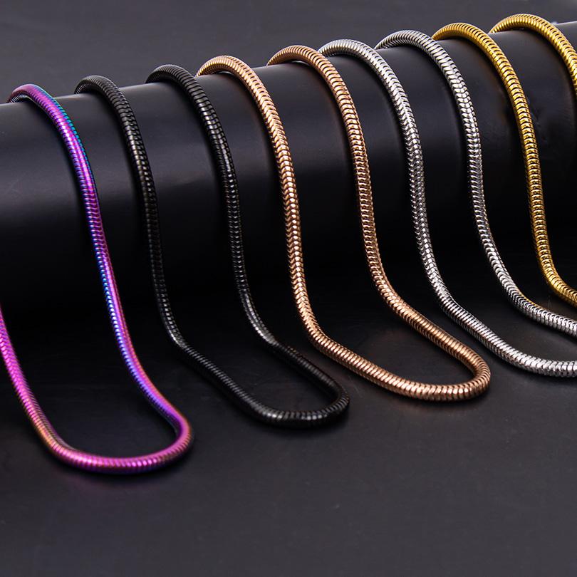 1/7pcs Kpop Chain High Quality Stainless Steel Chains Lanyards For Necklace Women Men Jewelry Making Supplies 3mm Accessories