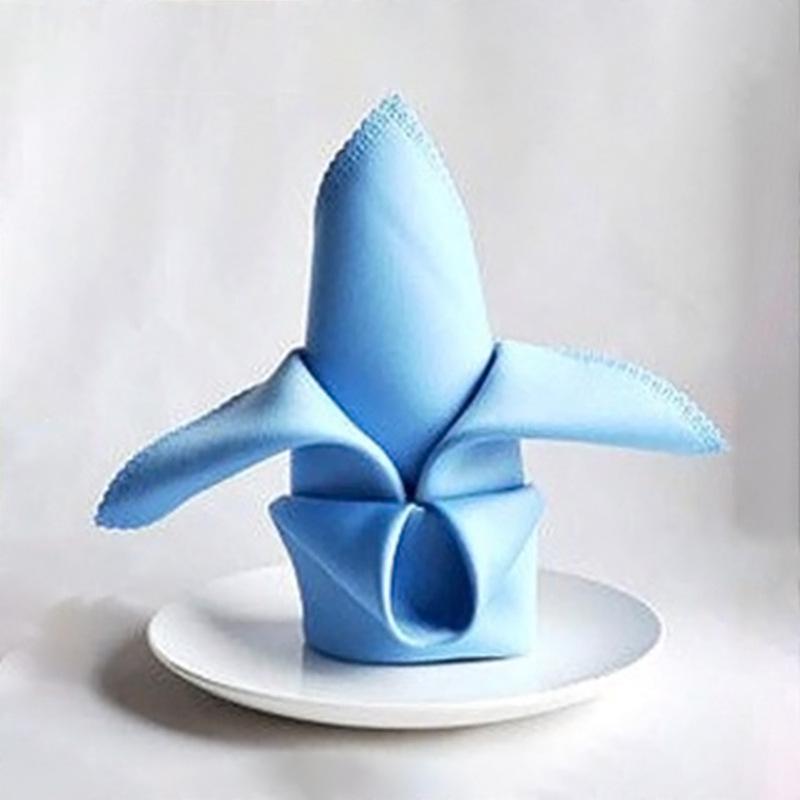 Plain Red Napkin Cloth for Hotels, Cafes, and Western Restaurants - Multipurpose Folded Flower Design