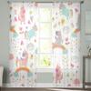Cartoon Cute Unicorn Tulle Sheer Window Curtains For Living Room The Bedroom Modern Chiffon Voile Curtains Fabric Drapes