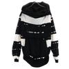 Ground Y Made In Japan Border Pattern Sweat Parker 3 Black Youji Yamamoto Men's Used