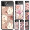 Beautiful Rose Bling Picture Hard PC Phone Case For Samsung Galaxy Z Flip 6 5 4 3 Black Cover ZFlip6 Flip5 Flip4 5G Foldable Pri