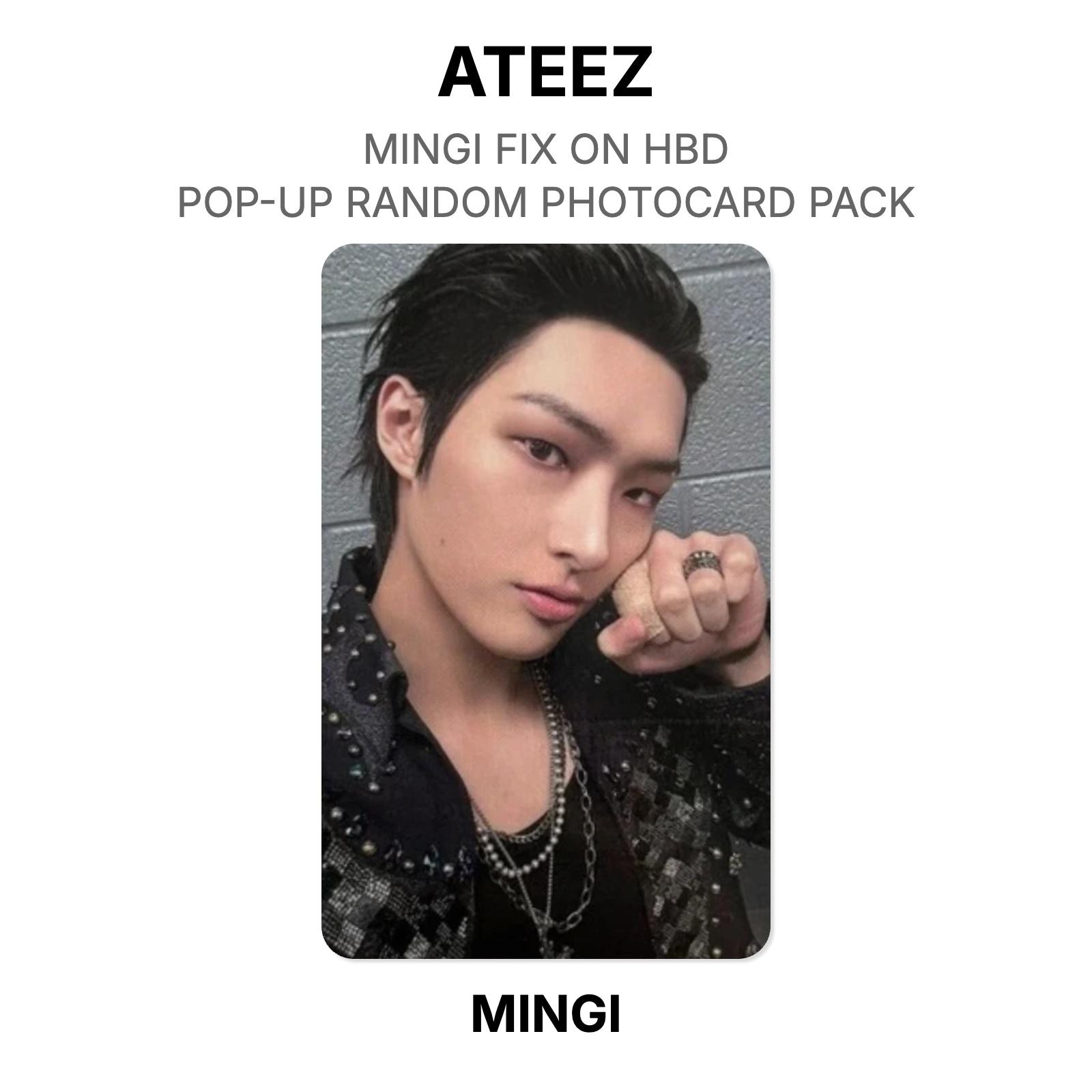 ATEEZ МИНГИ МИНГИ FIX ON С ДНЕМ РОЖДЕНИЯ POP-UP Случайный набор фотокарточек Официальная фотокарточка MINGI 06 gray