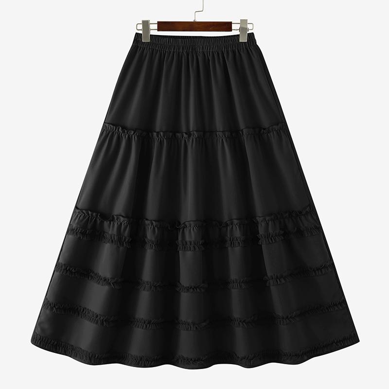 ZANZEA Women Casual Elastic Waist Solid Color Loose Long Skirts