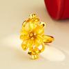 Gold Shop Same Style 9999 24K Real Gold Women'S Gold Ring Open Gold Flower Girlfriend Birthday Gift Sexy And Beautiful Jewelry N