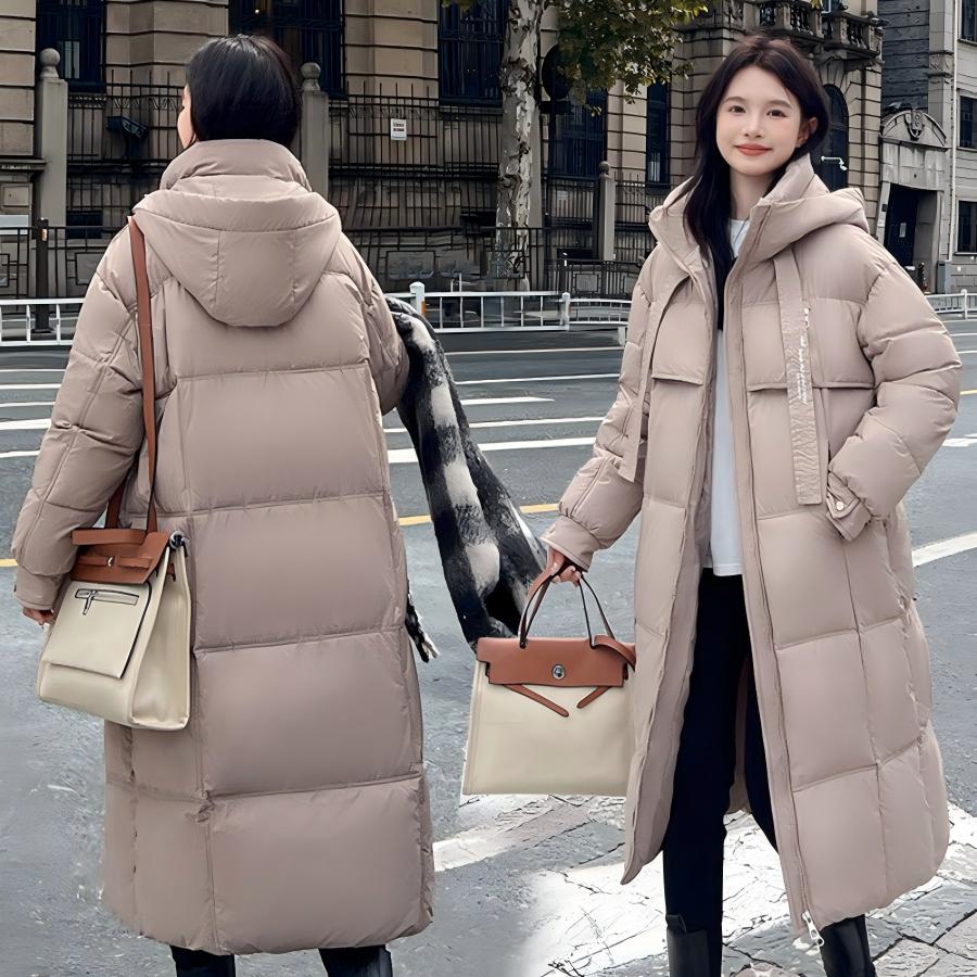 Winter Dicke Baumwolle Koreanischer Stil Lockerer Schnitt Langarm Kapuzen Steppmantel