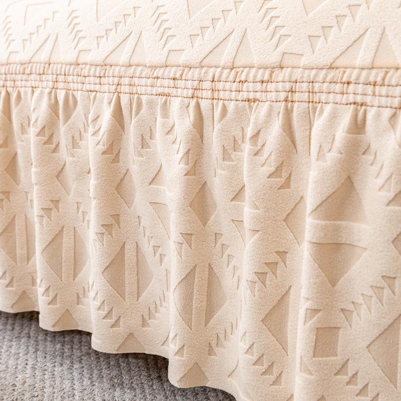 Living Room Straight Row Sofa Cover Skirt Lace Elastic All-Inclusive Integrated Dustproof Anti-Scratching Four Seasons Universal