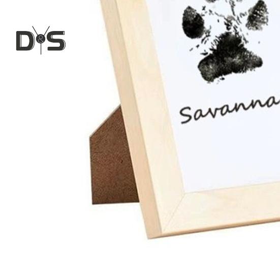 1 sett Pet Paw Printing Kit med fotoramme i tre DIY Hund Katt Potetrykk Inntrykk Valp Kattunge Poteavtrykk Minnesmerke Bilderamme Dekorasjon Kjæledyr elsker