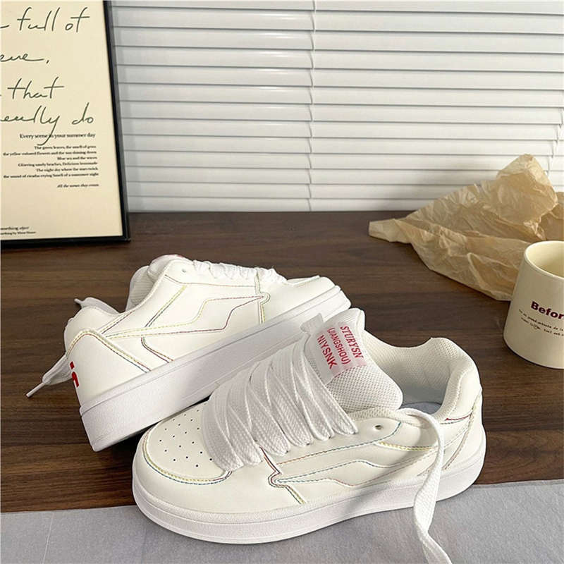 American Niche White Black and Blue Color Scheme Shoes Women Ins Autumn New Couple Versatile Casual Bread Shoes