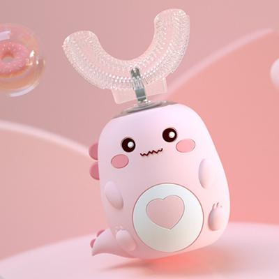 Periuță de dinți electrică pentru copii Periuță de dinți sonică din silicon în formă de U 360 de grade Periuță de dinți inteligentă Albirea dinților pentru rezistentă la apă