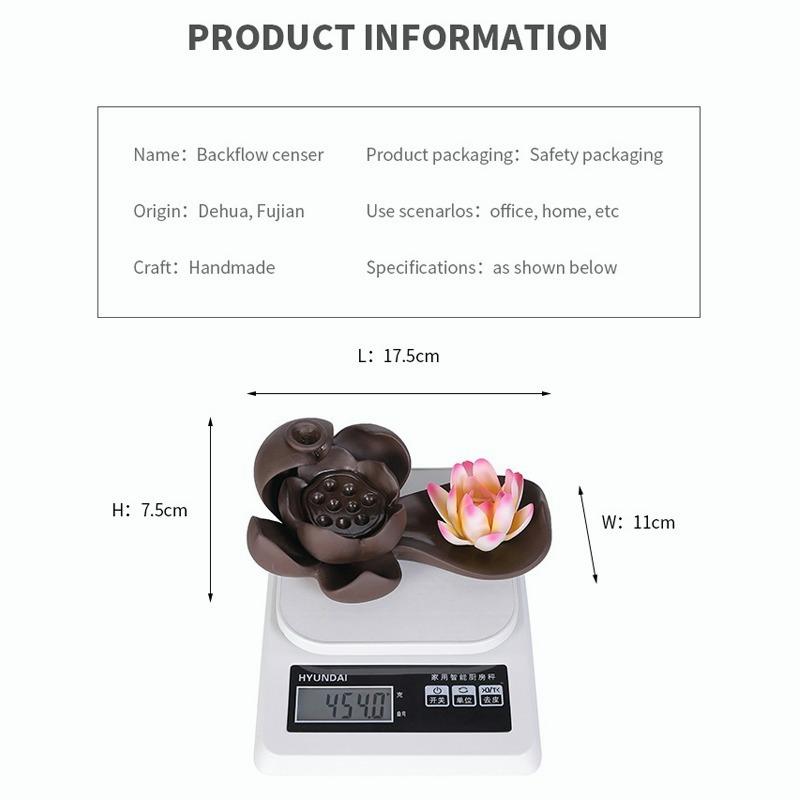 Lotus Rauch Weihrauch Brenner Rückfluss Weihrauch Brenner Wasserfall Fluss Handwerk Halter