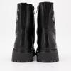 Black Ankle Boots with Flower Embroidery and Laces Woman DOCKERS BY GERLI