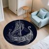 Viking Ship,Round Area Rug,Carpet Rug for Living Room Bedroom Sofa Playroom Decor,Non-slip Floor Mat