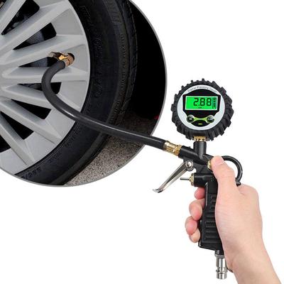 Medidor de pressão de ar dos pneus da ue, manômetro de monitoramento de inflação, display lcd de 200 psi, luz de fundo led para carro e motocicleta
