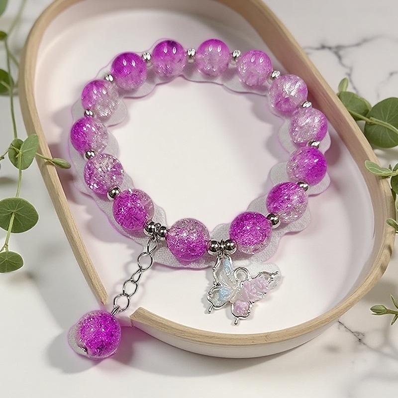 Butterfly Love Flower 10mm Handmade Beaded Bracelet - Original, Personalized, Exquisite Jewelry Gift for Friends and Newcomers