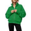 Felpa con zip manica lunga colletto alto per ragazza Giacca Sportiva Moda Casual Giovanile Capo Esterno per Uso Quotidiano