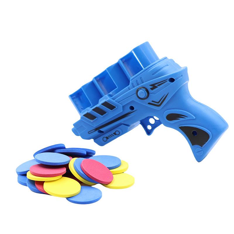 Children's Soft Ejection Flying Disc Gun, Two-person Parent-child Interactive Soft Bullet Shooting, Continuous Fire EVA Radish Gun Toy