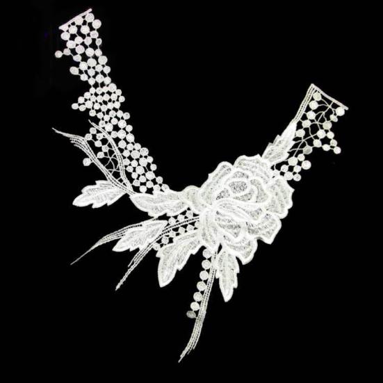 Floral Embroidered Neckline Neck Collar Neckwear Trim Clothes Sewing Applique