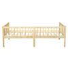 Pine Wood Daybed 90*200 Cm, Sofa Bed with 3-Sided Guardrails & 14 Support Slats, Natural