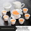 High-Grade Mutton Fat Jade Rotating Lid Bowl and White Porcelain Teapot Set
