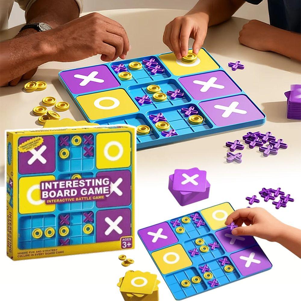 Montessori Montessori Puzzle Table Game Funny Nine-Square XO Game  Family Entertainment