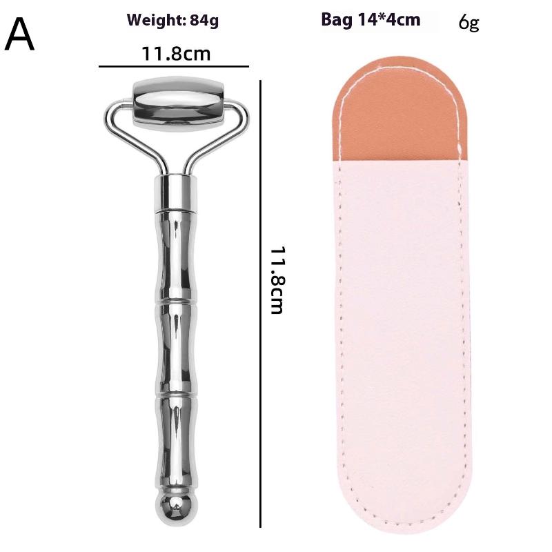 Stainless Steel Facial Roller and Gua Sha Tool – Dual-Function Massage Device for Face and Neck Skin Tightening and Lifting