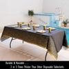 2 Pack Premium Black and Gold Plastic Tablecloths – Thick, Durable, Reble Table Covers (54 x 108 in) – Disposable Party Tablecloths for Birthday,