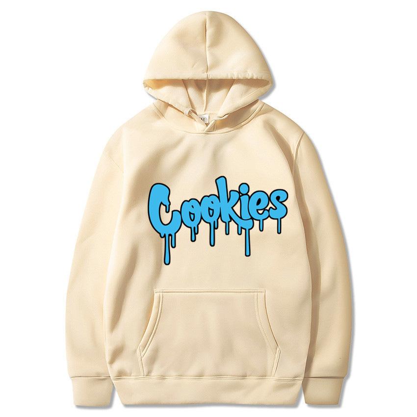 Wish2026 New Cookies Printed Fleece Men's Autumn and Winter Thick Sweater Hoodie