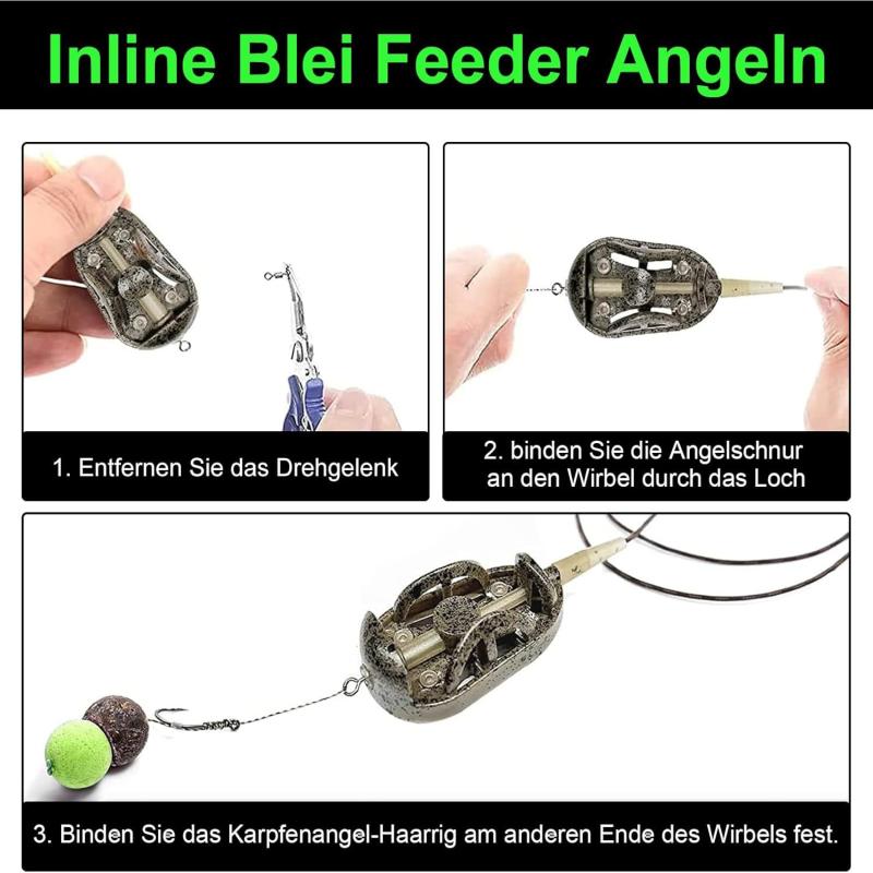 3/4/6 ks Krmítka na kapry Method Feeder, 20g/30g/40g/50g/60g Rybářská krmítka s formičkou pro rychlé uvolnění, Příslušenství pro lov kaprů