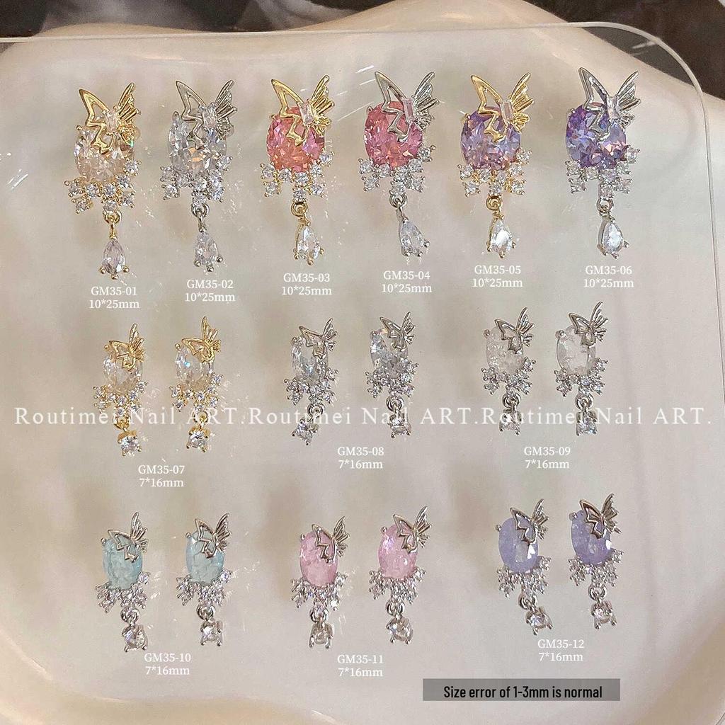 Luxury Zircon Bow Heart Pendant Nail Art Rhinestones – Exquisite, Shiny, and Elegant