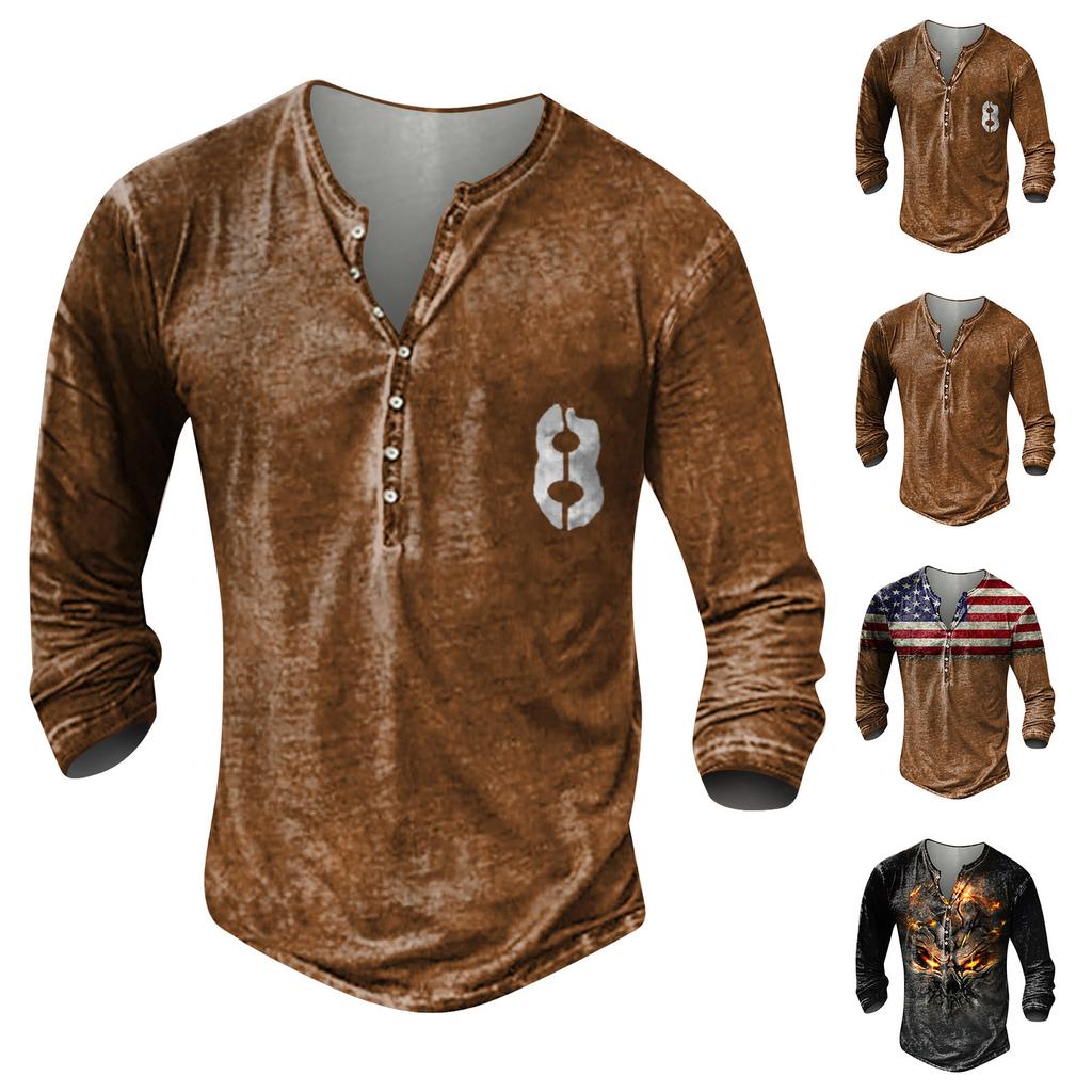 Men's Long Sleeve Graphic And Embroidered Fashion T-Shirt  Spring And  Long Sleeve Printed Pullover Sweatshirt