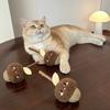 Funny Plush Kitten Chew Toy Cute Wooden Cats Grinding Teeth Sticks Bite Resistant Cartoon Cat Mint Sticks Self Happy