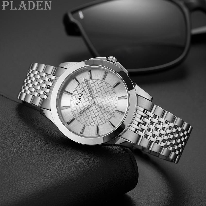 PLADEN Mens Minimalist Business Watch High Quality Solid Stainless Steel Quartz 30M Water Resistant