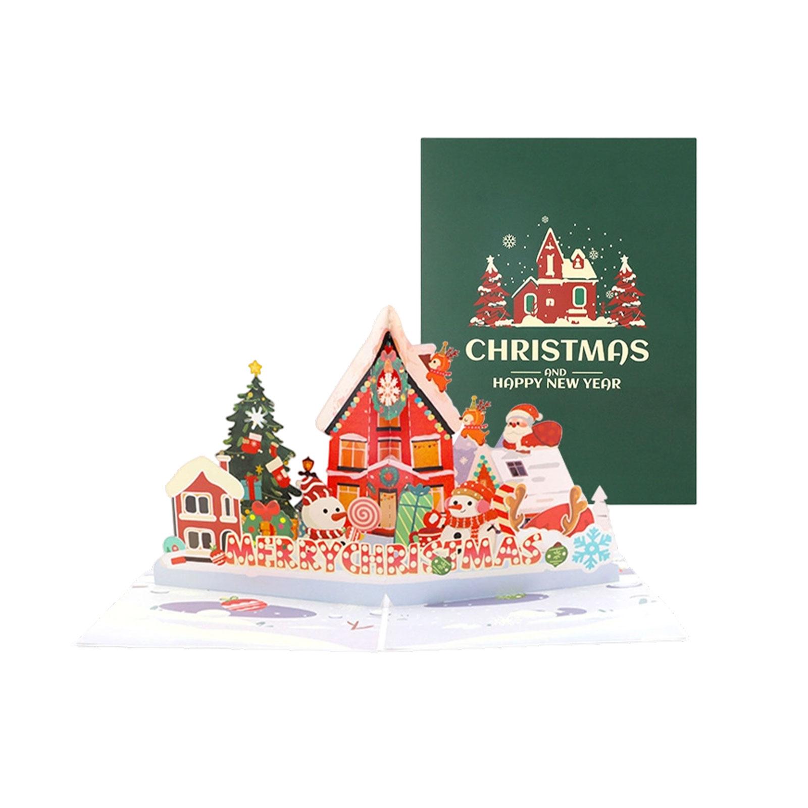 

Рождественская 3D открытка Красочная елка Креативная открытка ручной работы One Size