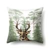 Polyester Pillowcase Automobile Decoration Home Printed Deer Pillowcase Waist Cushion Cover Car Cushion Head Cushion Cover